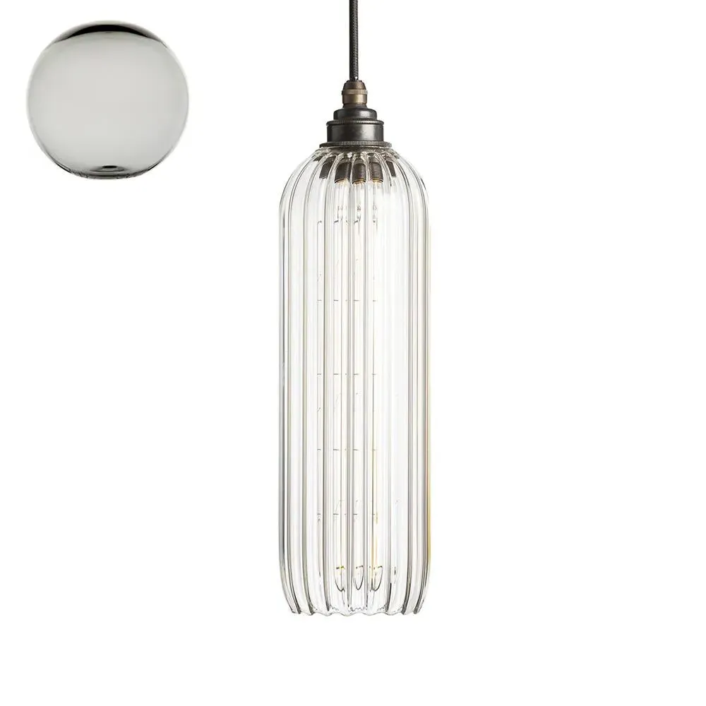 Pendant Light Transparent Black - Hand-Blown