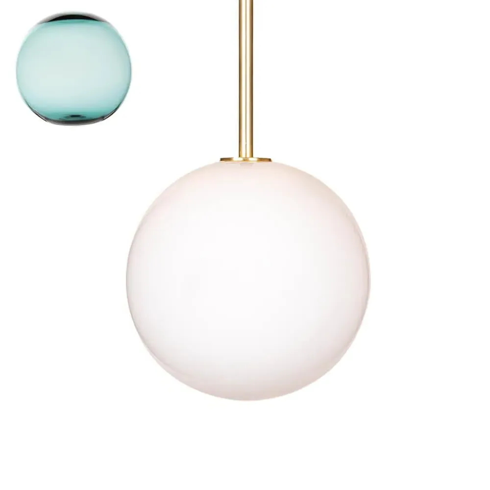 Pimlico Small Sealed Rod Pendant Light - Light Blue