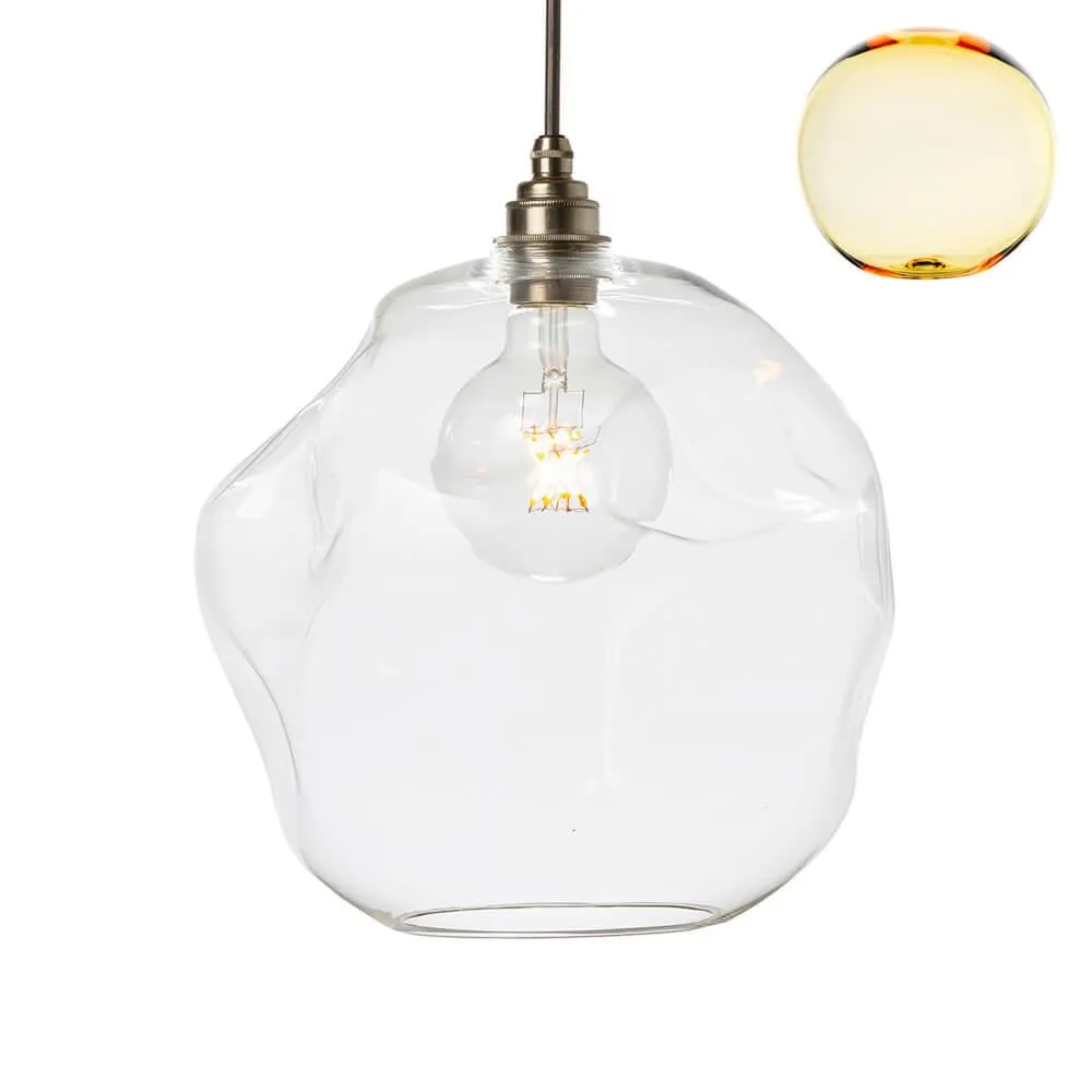 Round Pendant Light - Yellow, Glass