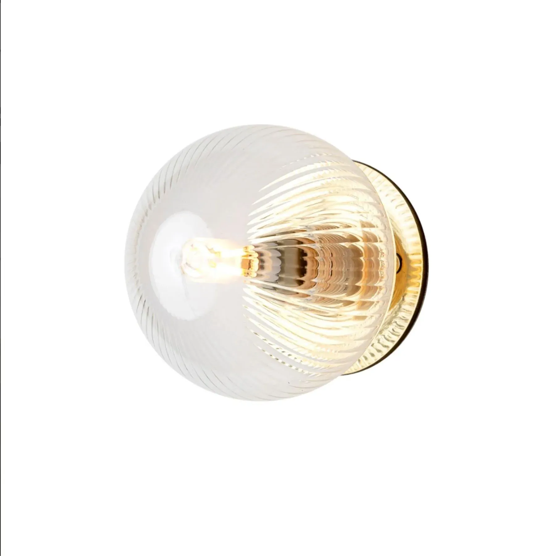 Small Flush Mount Light with Ribbed Twist - Glass