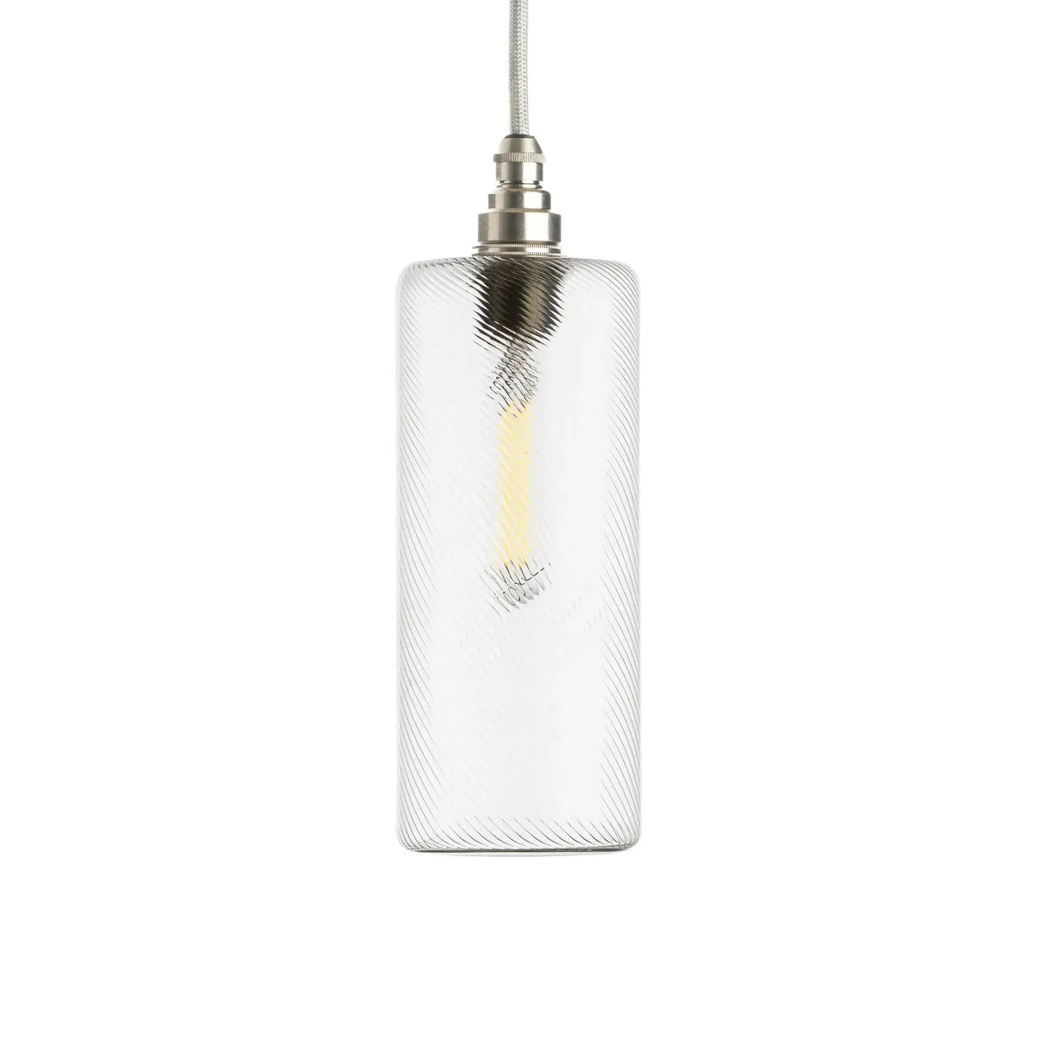 Small Pendant Light - Ribbed Twist Glass image