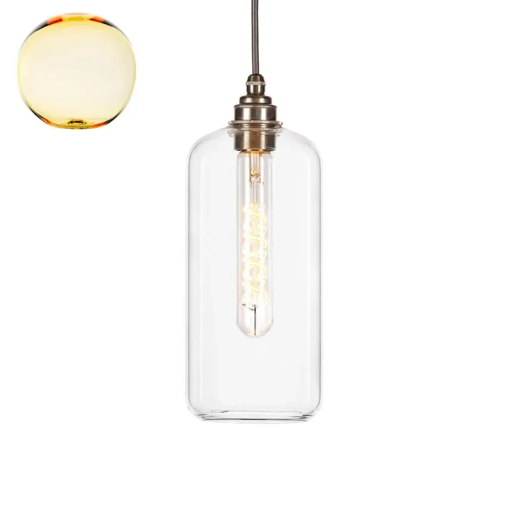 Small Pendant Light with Bronze Fittings - Teal