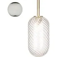 Small Pendant Light with Sealed Rod - Black Glass