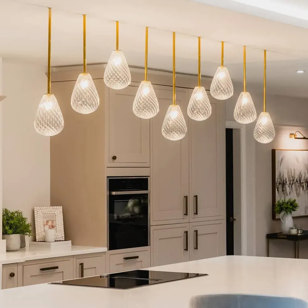 Small Pendant Light with Sealed Rod - Black, Glass