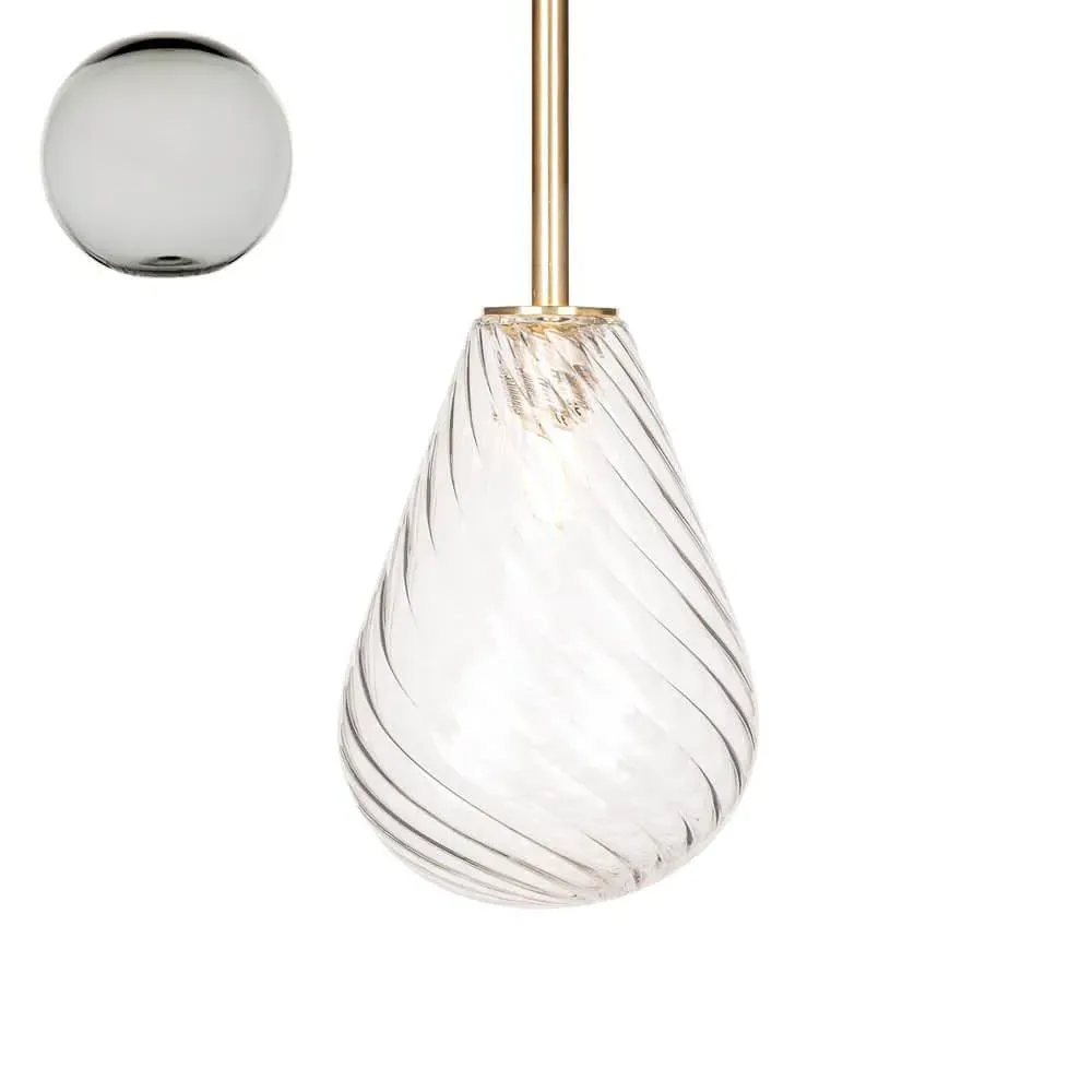 Small Pendant Light with Sealed Rod - Black, Glass image