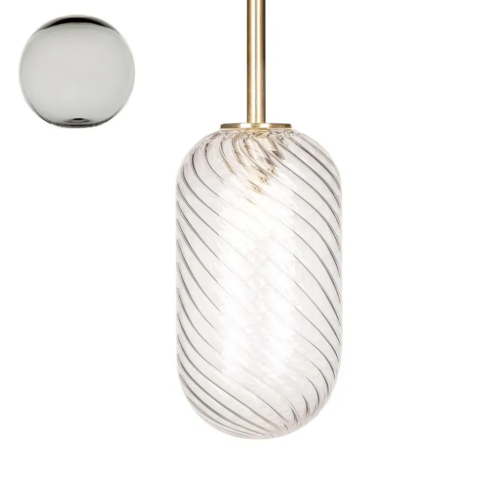 Small Pendant Light with Sealed Rod - Black Glass image