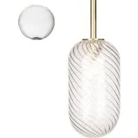 Small Pendant Light with Sealed Rod - Fine Ribbed