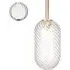 Small Pendant Light with Sealed Rod - Ribbed Glass