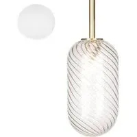 Small Pendant Light with Sealed Rod - White Glass