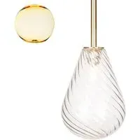 Small Pendant Light with Sealed Rod - Yellow, Glass