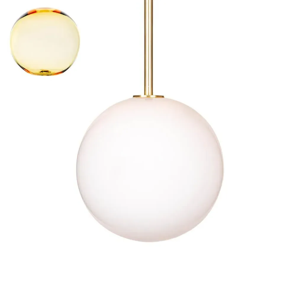 Small Pendant Light with Sealed Shade - Yellow