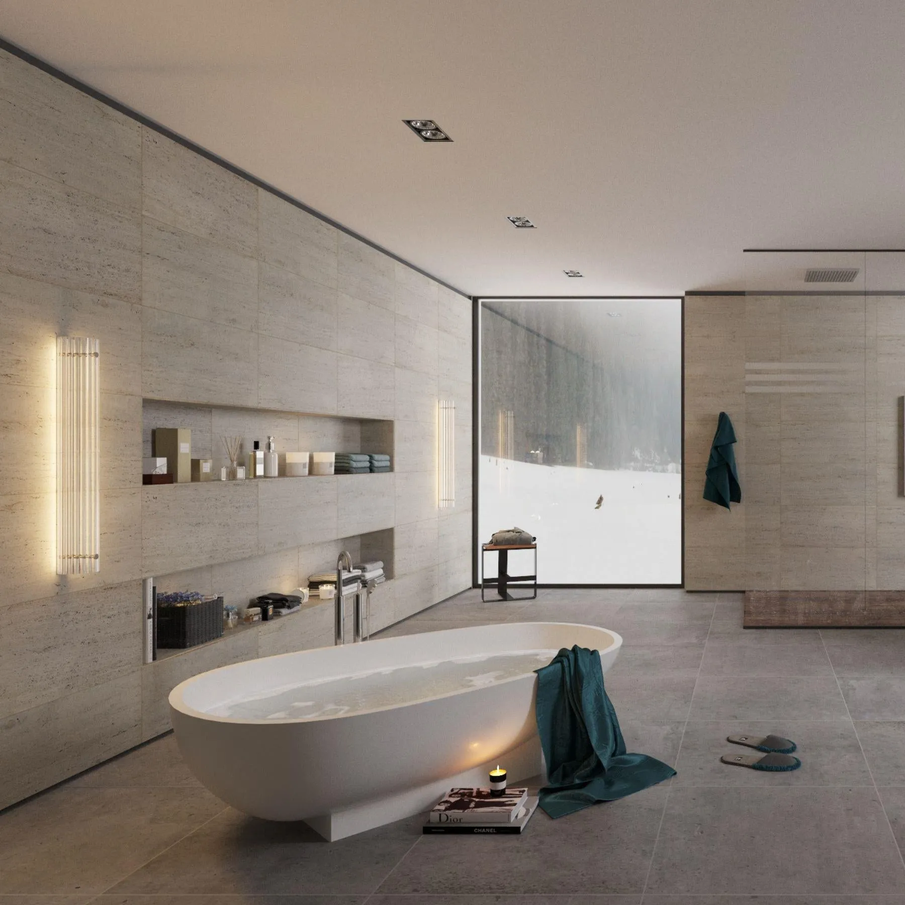 Small Pillar Light Fine Ribbed - Glass