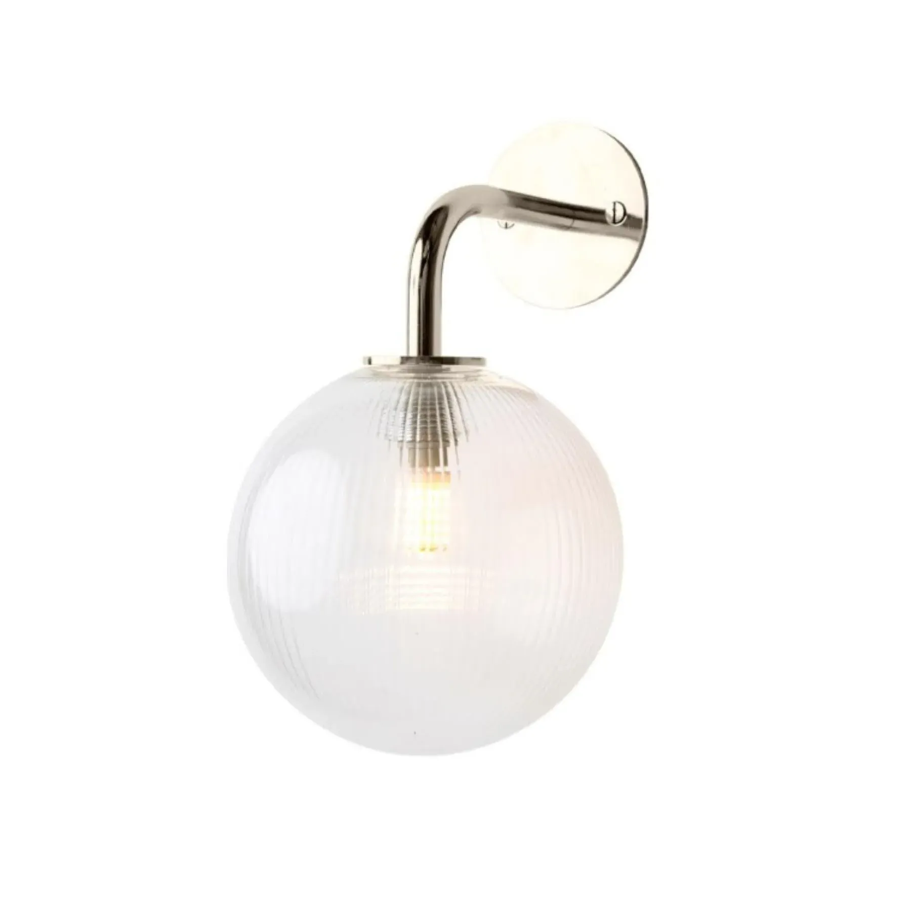 Small Wall Light with Ribbed Glass - Clear