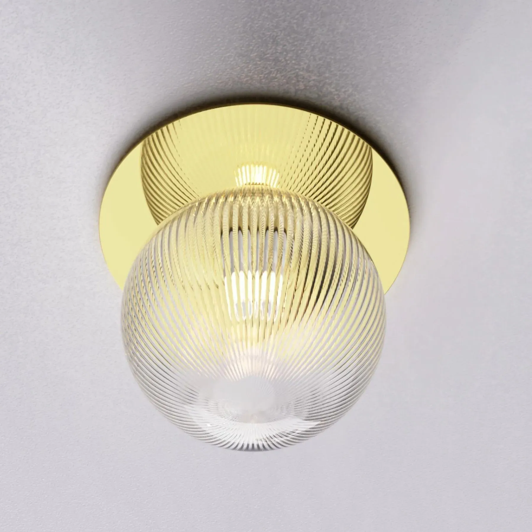 Wall Light with Ribbed Glass - Glass