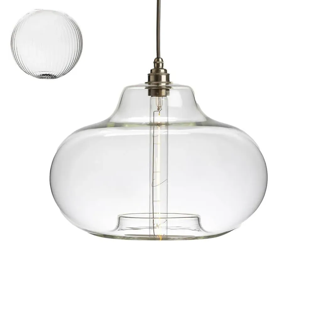 XL Pendant Light with Ribbed Glass