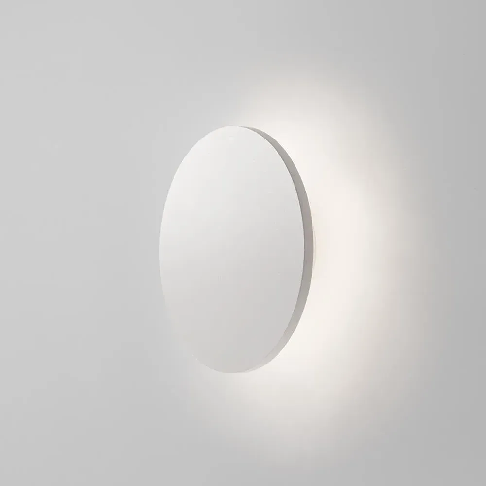 20cm Round Wall Light with Dimmer - White, Aluminium