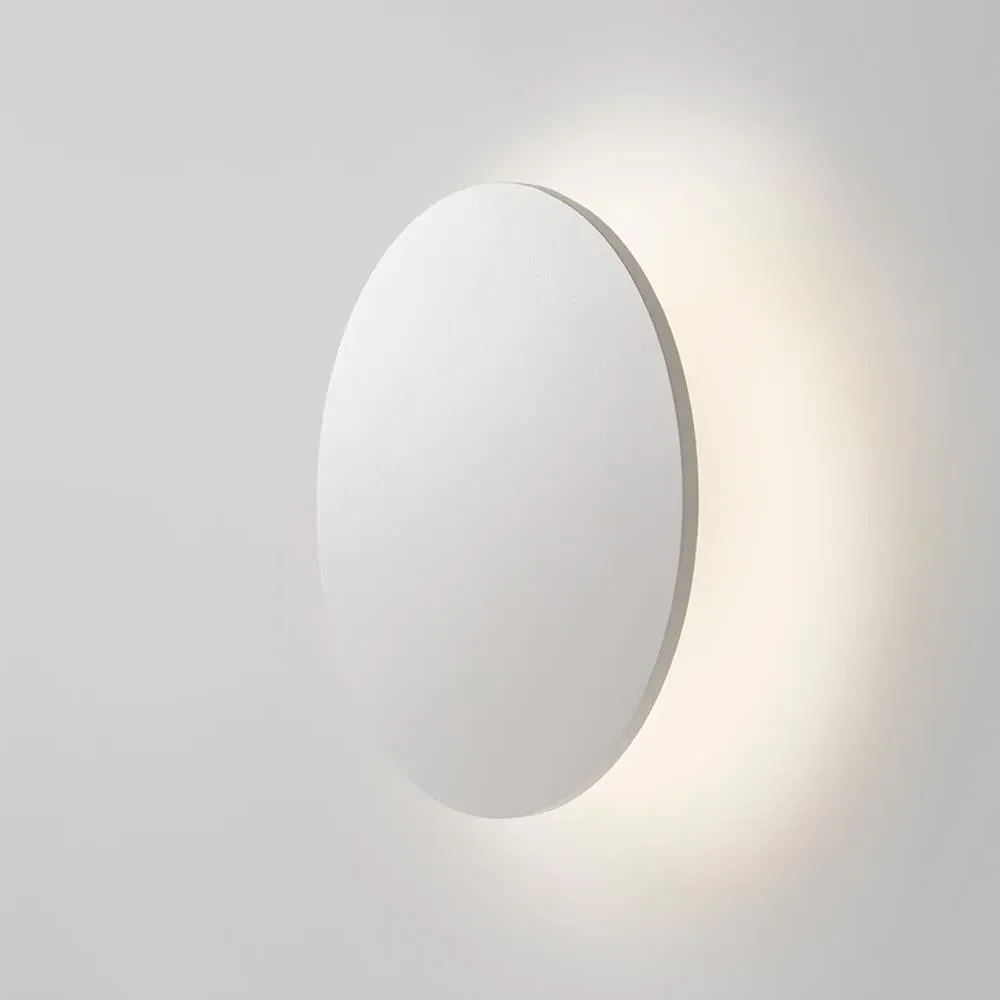 30cm Round Wall Light with Dimmer - White, Aluminium