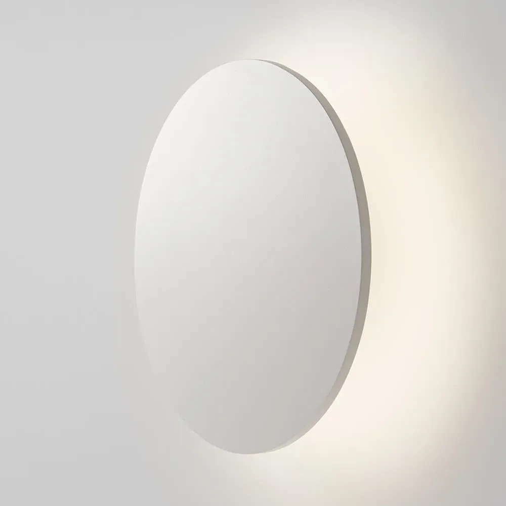 50cm Round Wall Light with Dimmer - White, Aluminium