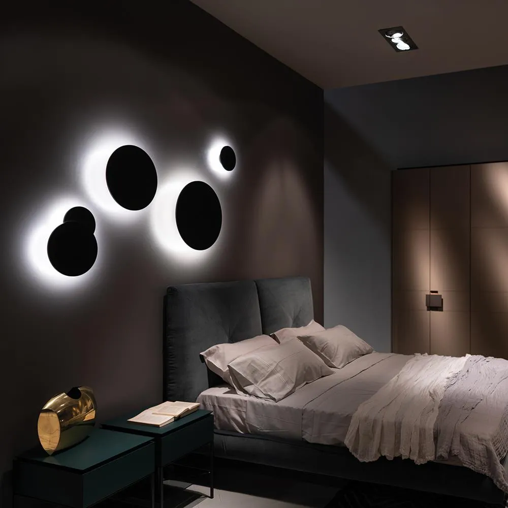 Circular Wall Light with Dimmer - Black, Aluminium