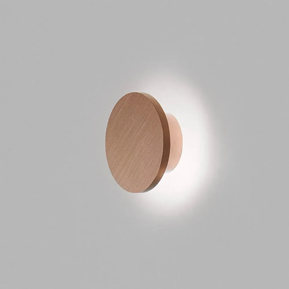 Circular Wall Light with Dimmer - Rose Gold, Aluminium