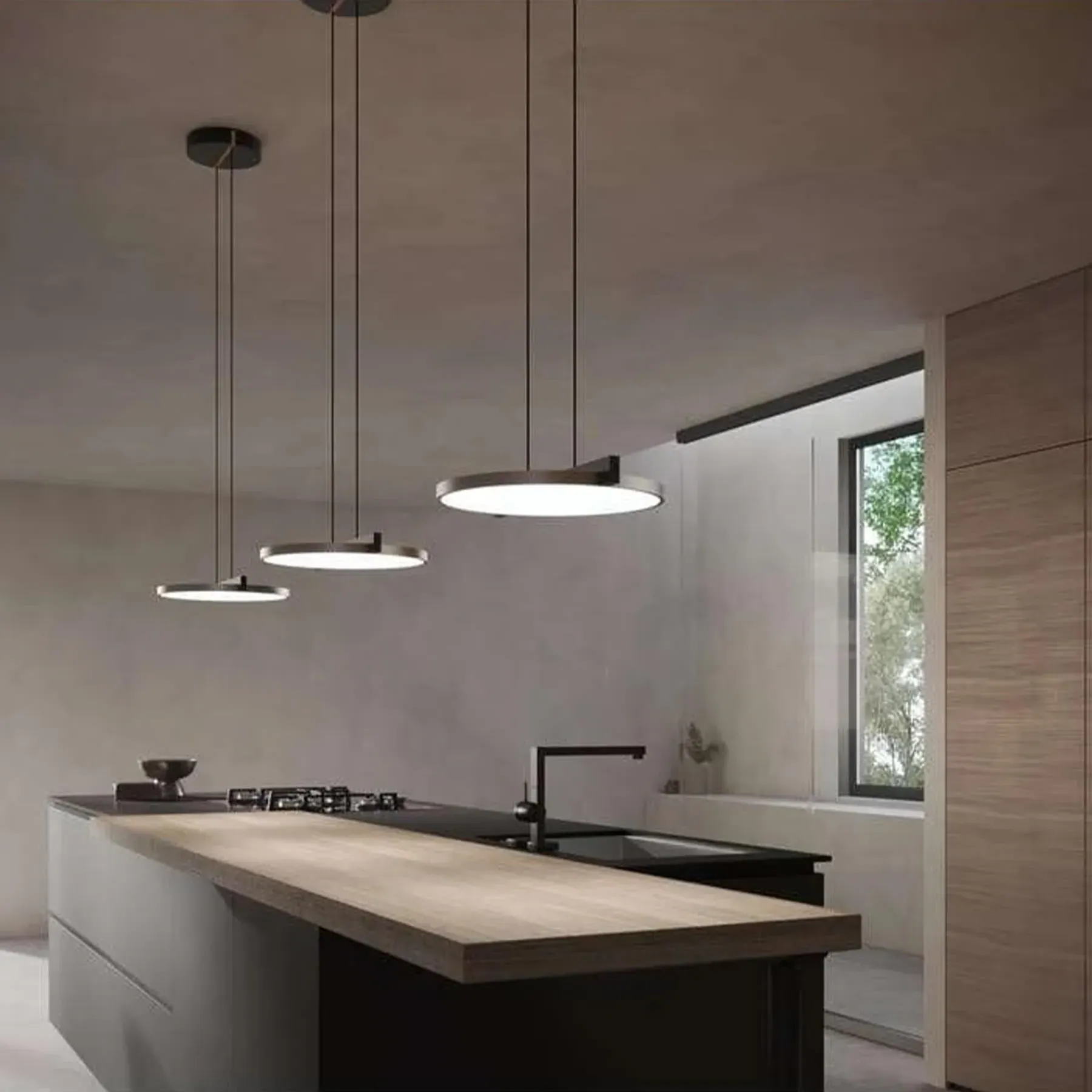 Disc Pendant Light - Gold, Aluminium