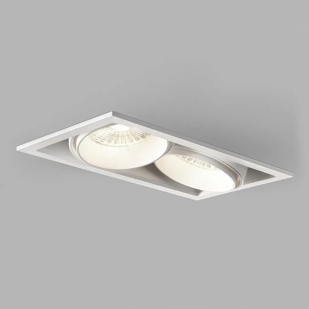 Ghost Small Double Recessed Ceiling Light - White, Aluminium