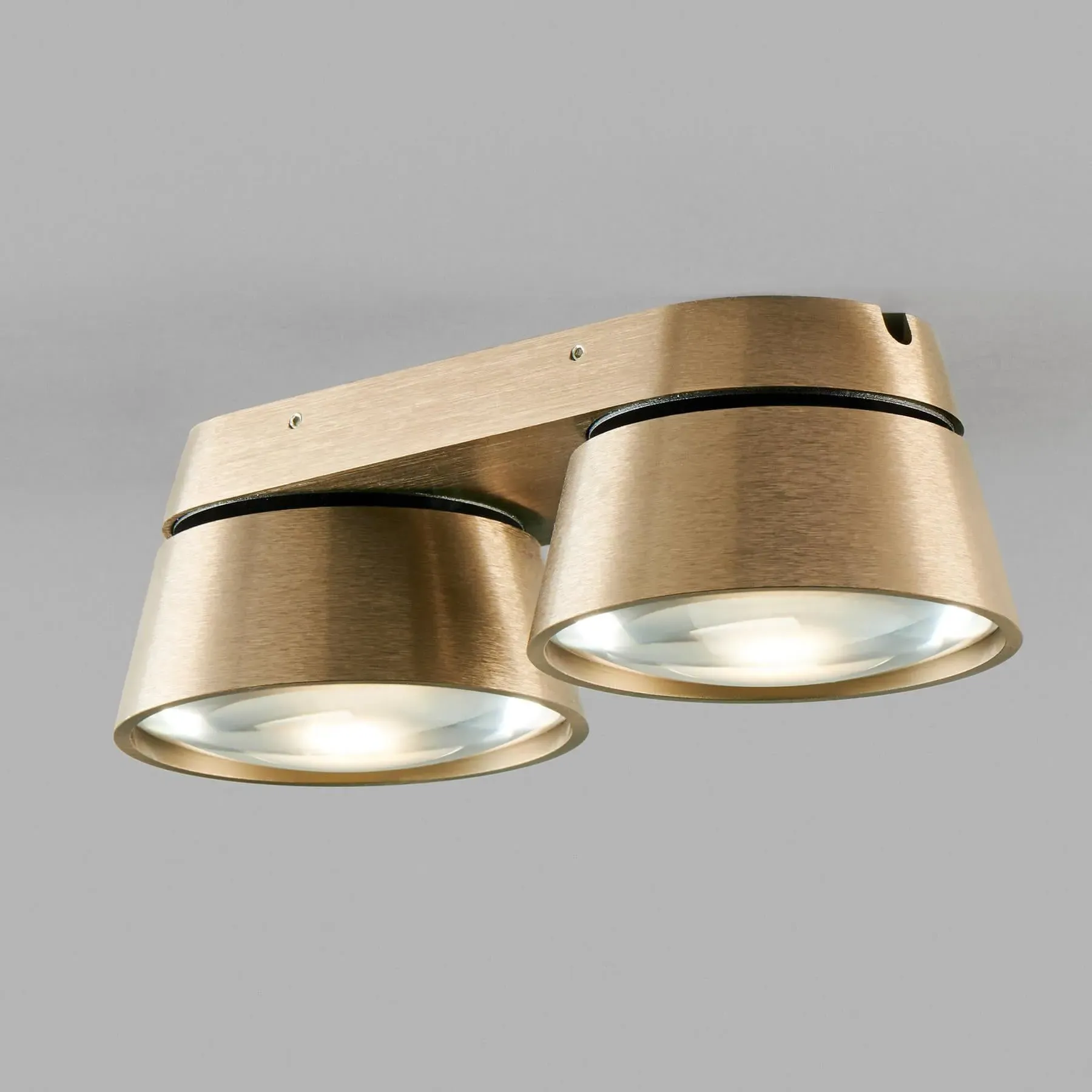 Large Double Ceiling Light - Brass, Aluminium