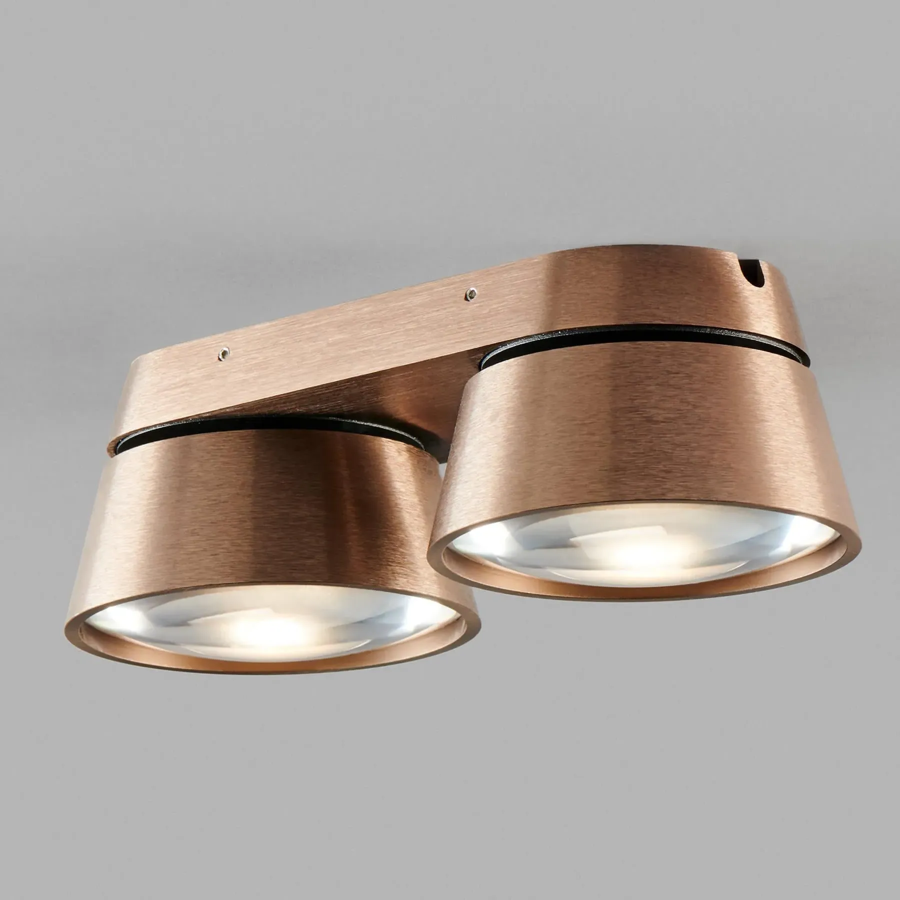 Large Double Ceiling Light - Rose Gold, Aluminium