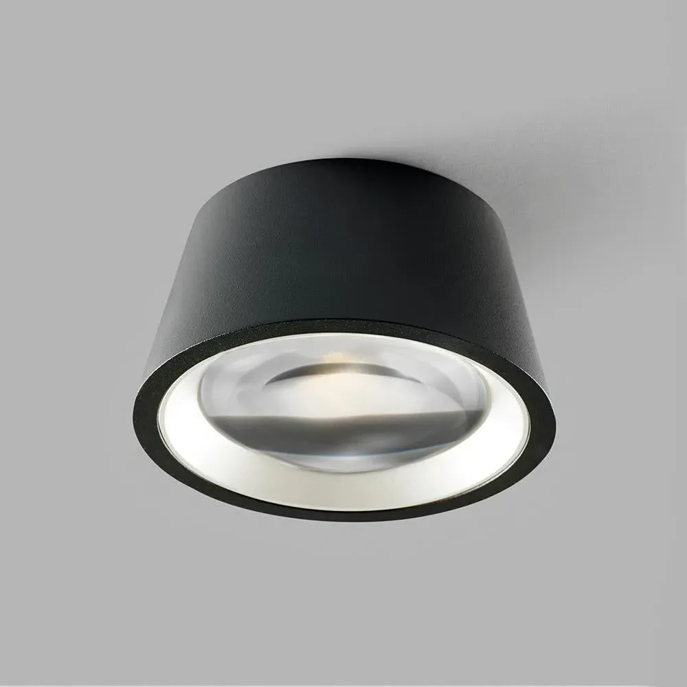 Large Flush Ceiling Light with Frame - Black image