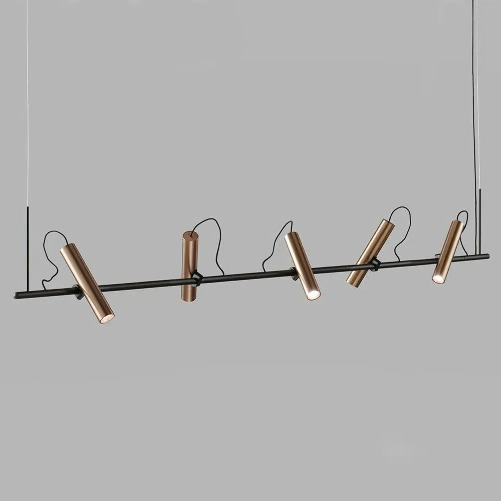 Large Linear Pendant Light - Rose Gold, Aluminium