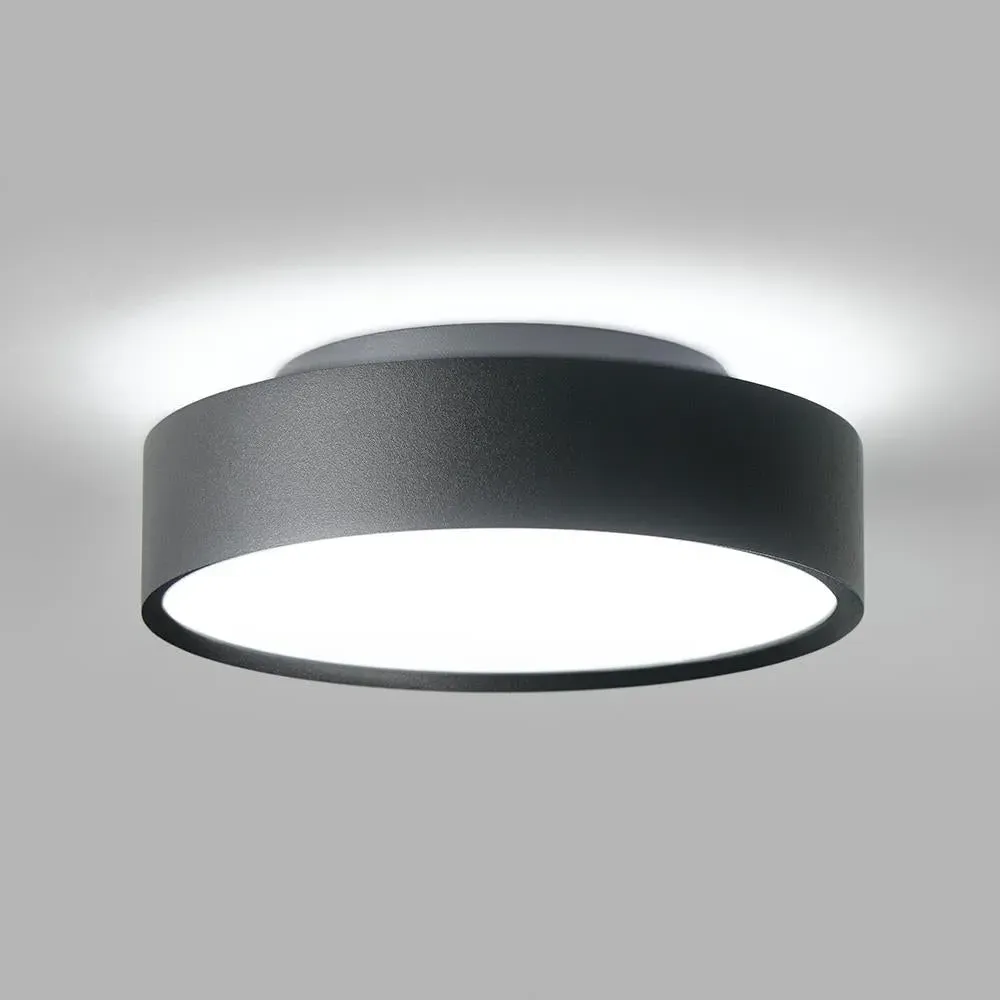 Large Round Ceiling Light with LED - Black image