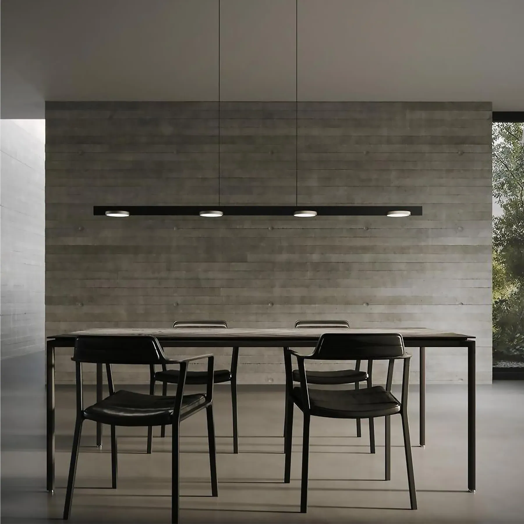 Linear Disc Pendant Light - Gold, Aluminium