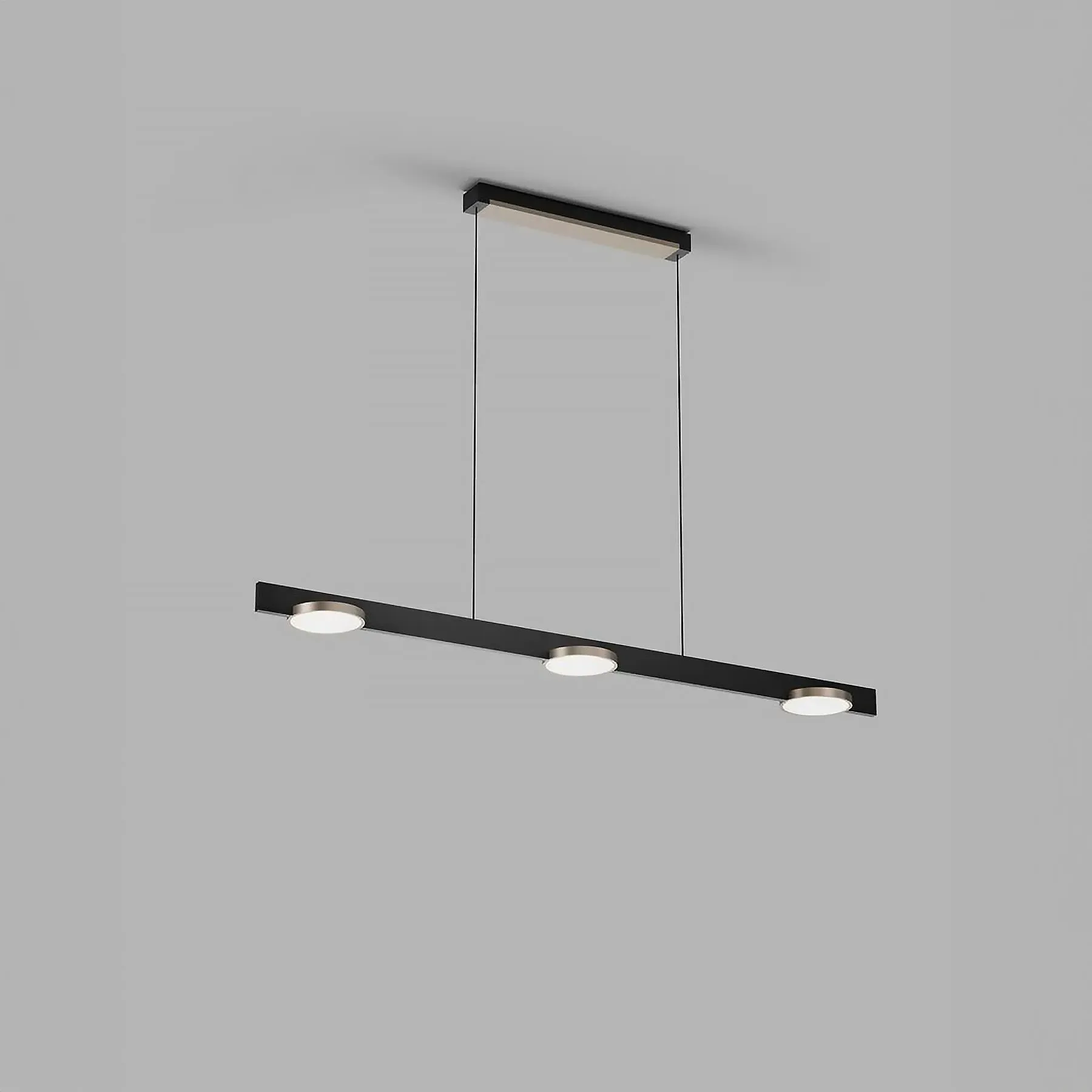 Linear Disc Pendant Light - Silver, Aluminium