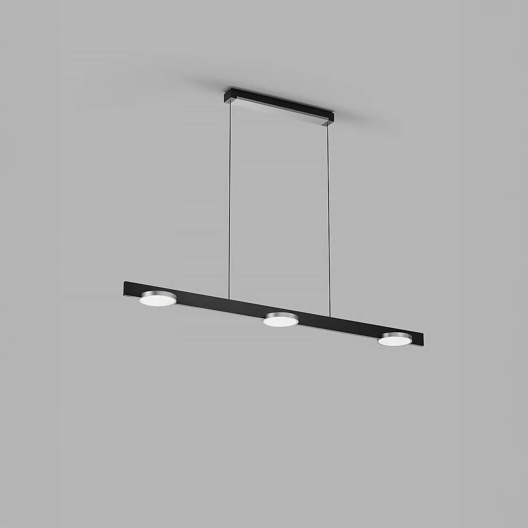 Linear Disc Pendant Light - Silver, Aluminium