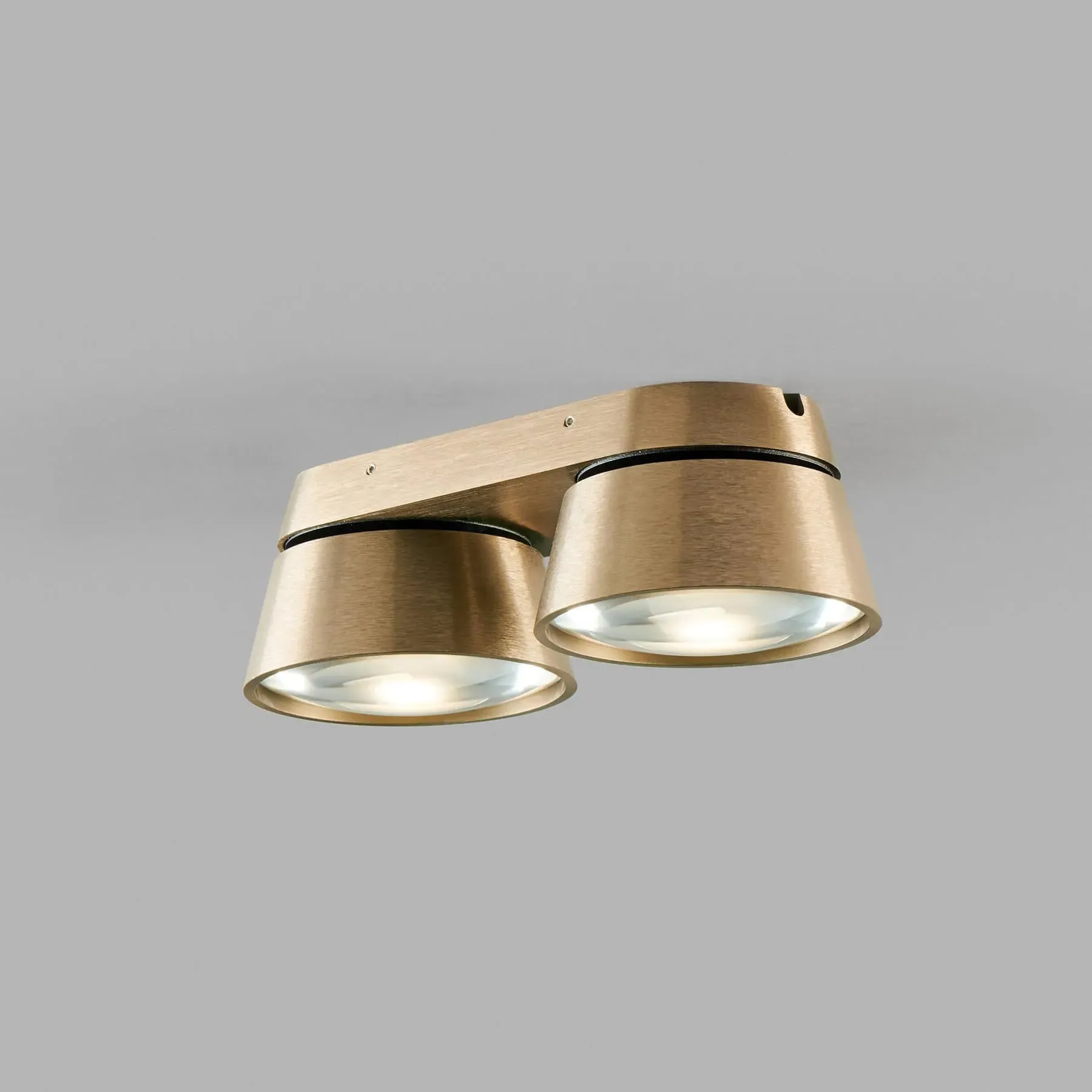 Small Double Ceiling Light - Brass, Aluminium