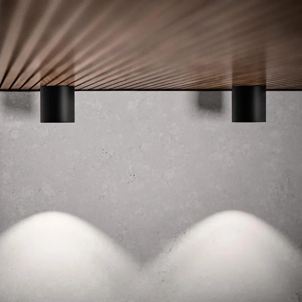 Small Round Ceiling Spotlight - Black, Aluminium