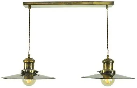2-Light Pendant Light - Distressed, Brass image