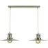 2-Light Pendant Light - Polished Nickel, Brass
