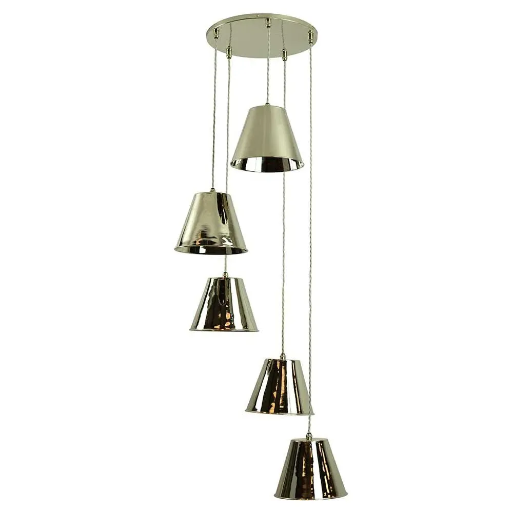 3-Light Cluster Pendant Light - Brass