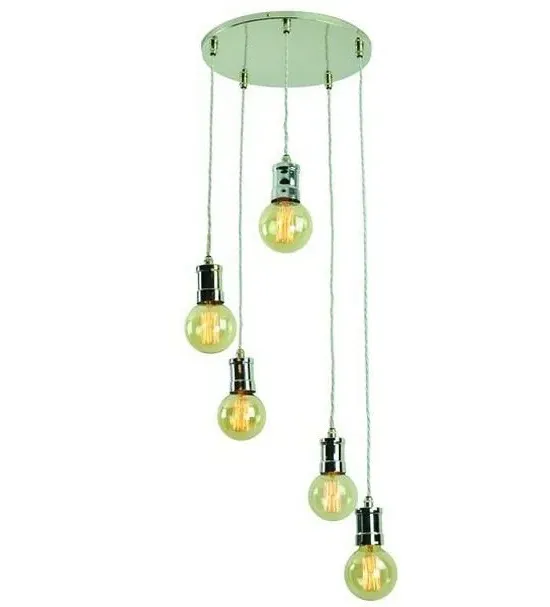 3-Light Cluster Pendant Light - Distressed, Brass