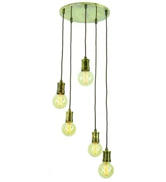 3-Light Cluster Pendant Light - Nickel, Brass
