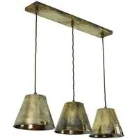 3-Light Pendant Light - Antique Brass