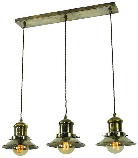 3-Light Pendant Light - Nickel, Brass