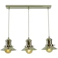 3-Light Pendant Light - Nickel, Brass