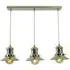 3-Light Pendant Light - Nickel, Brass