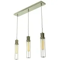 3-Light Pendant Light with Cage - Polished Nickel