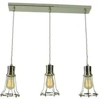 3-Light Pendant Light with Cages - Nickel