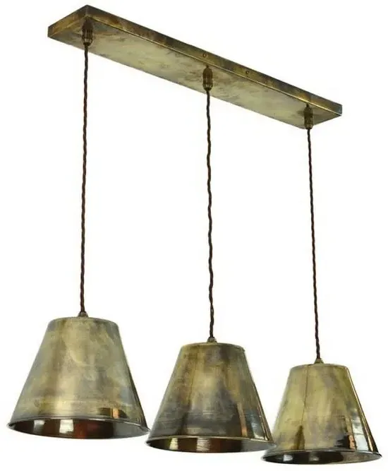 3-Light Pendant Light with Conical Shades - Nickel