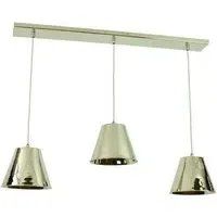 3-Light Pendant Light with Conical Shades - Nickel