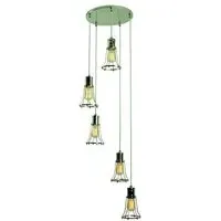 5-Light Cluster Pendant Light - Polished Nickel